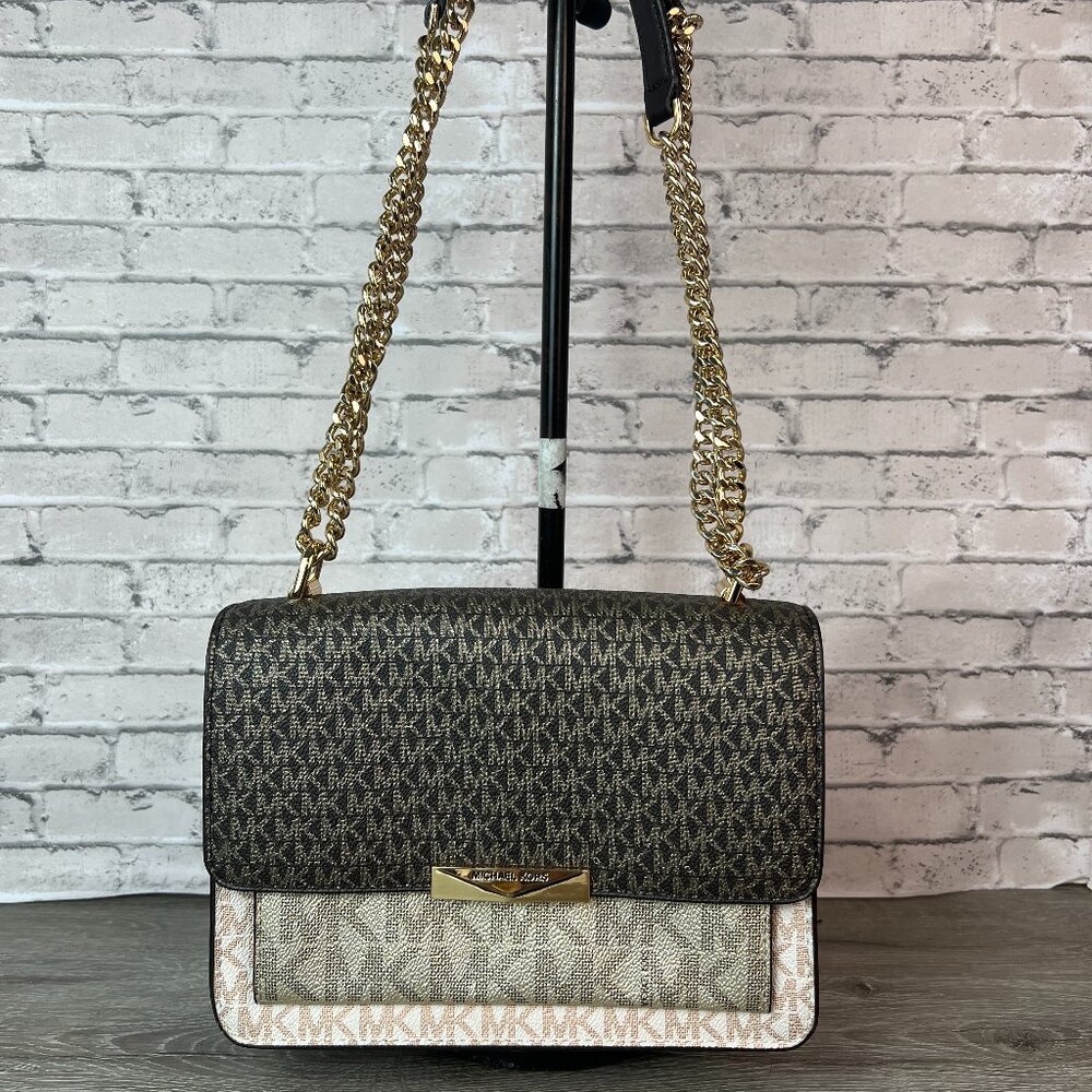 Michael Kors Jade Large Tri-Color Logo Crossbody Bag